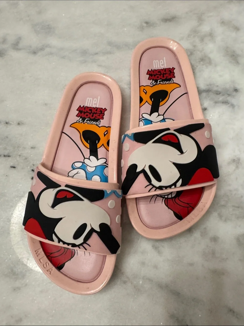 Mini Melissa Disney Minnie Mouse Slides Pink size 3